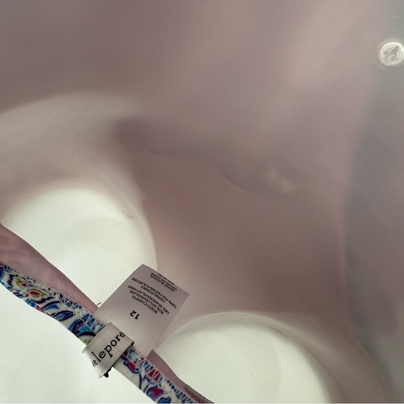 Nanette Lepore Womens V-Neck Halter Swimsuit One Piece Floral Size 12 NEW - Picture 7 of 8